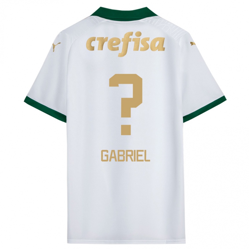 Kids Football Arthur Gabriel #0 White Green Away Jersey 2024/25 T-Shirt Canada