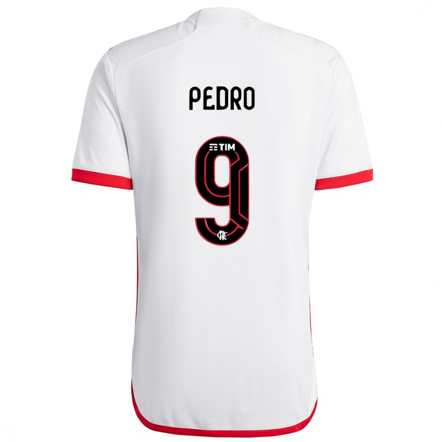 Kids Football Pedro #9 White Red Away Jersey 2024/25 T-Shirt Canada