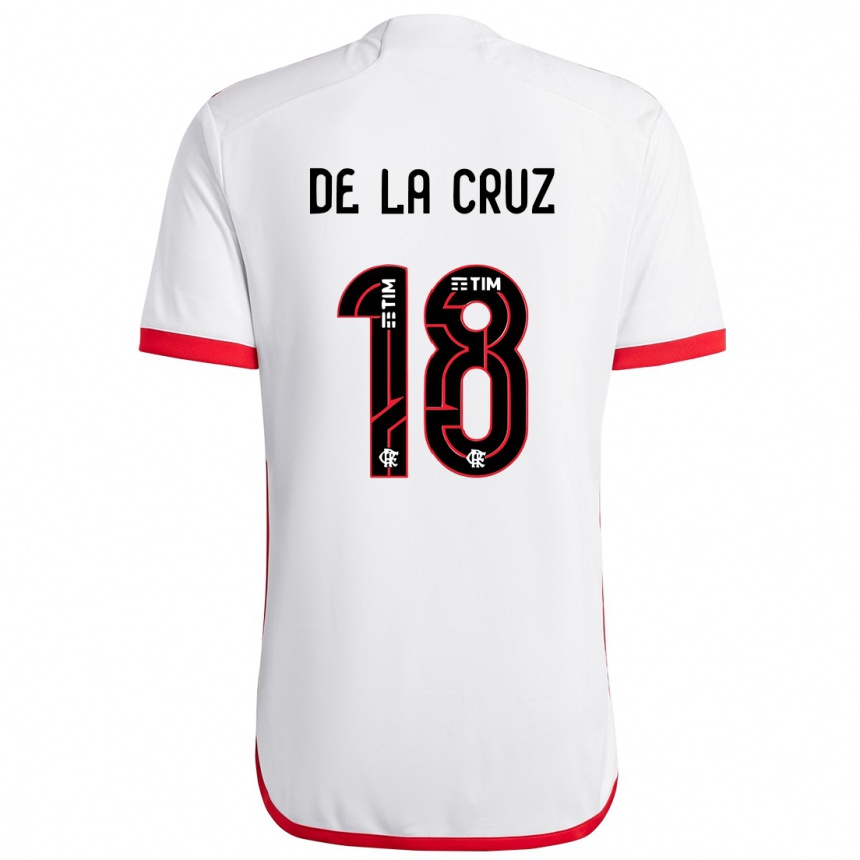 Kids Football Nicolás De La Cruz #18 White Red Away Jersey 2024/25 T-Shirt Canada