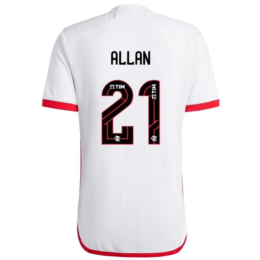 Kids Football Allan #21 White Red Away Jersey 2024/25 T-Shirt Canada