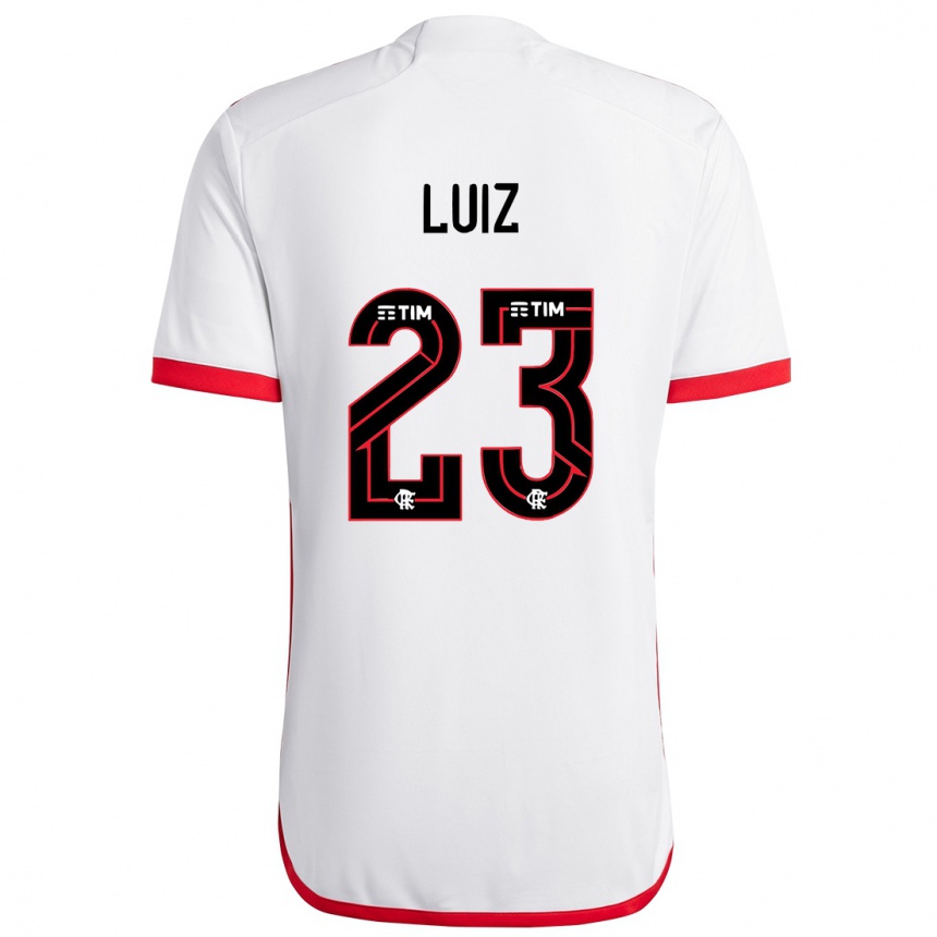 Kids Football David Luiz #23 White Red Away Jersey 2024/25 T-Shirt Canada