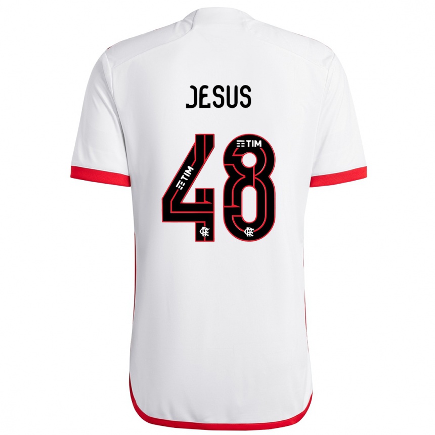 Enfant Football Maillot Igor Jesus #48 Blanc Rouge Tenues Extérieur 2024/25 Canada