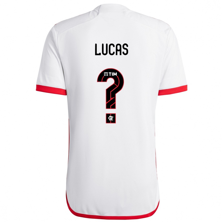 Kids Football Rayan Lucas #0 White Red Away Jersey 2024/25 T-Shirt Canada