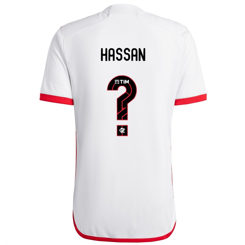 Kids Football Haruna Hassan #0 White Red Away Jersey 2024/25 T-Shirt Canada