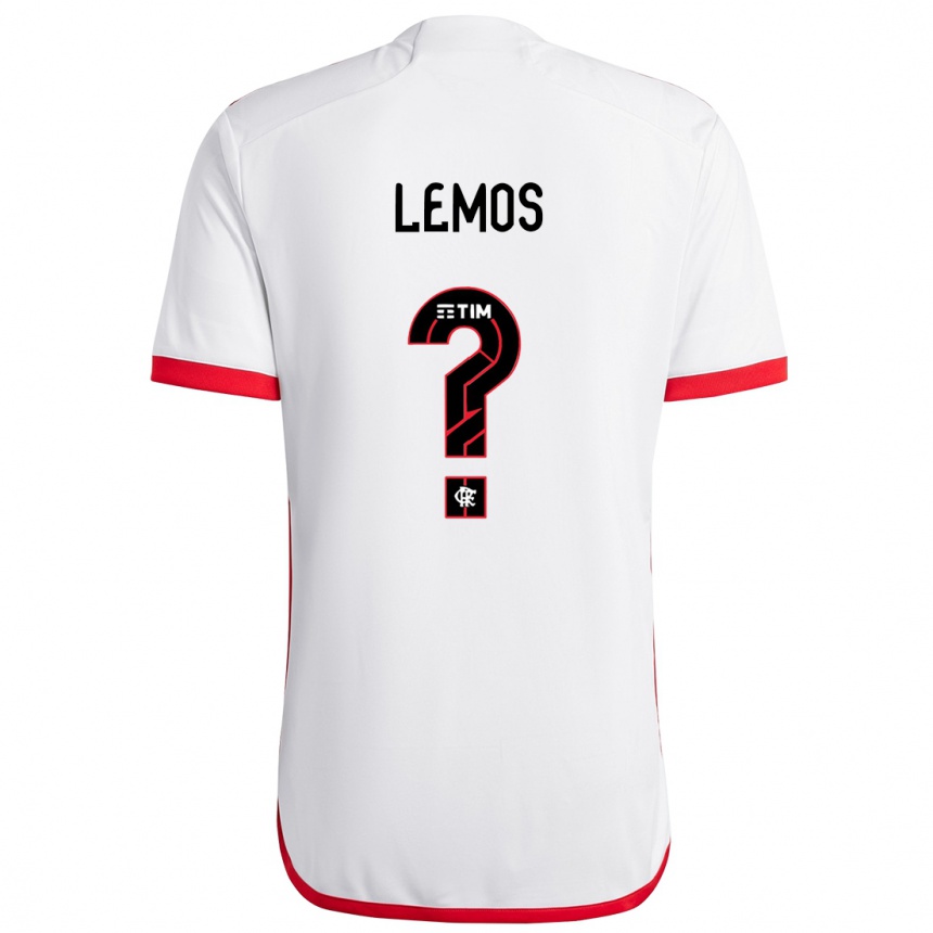 Kids Football Pedro Lemos #0 White Red Away Jersey 2024/25 T-Shirt Canada