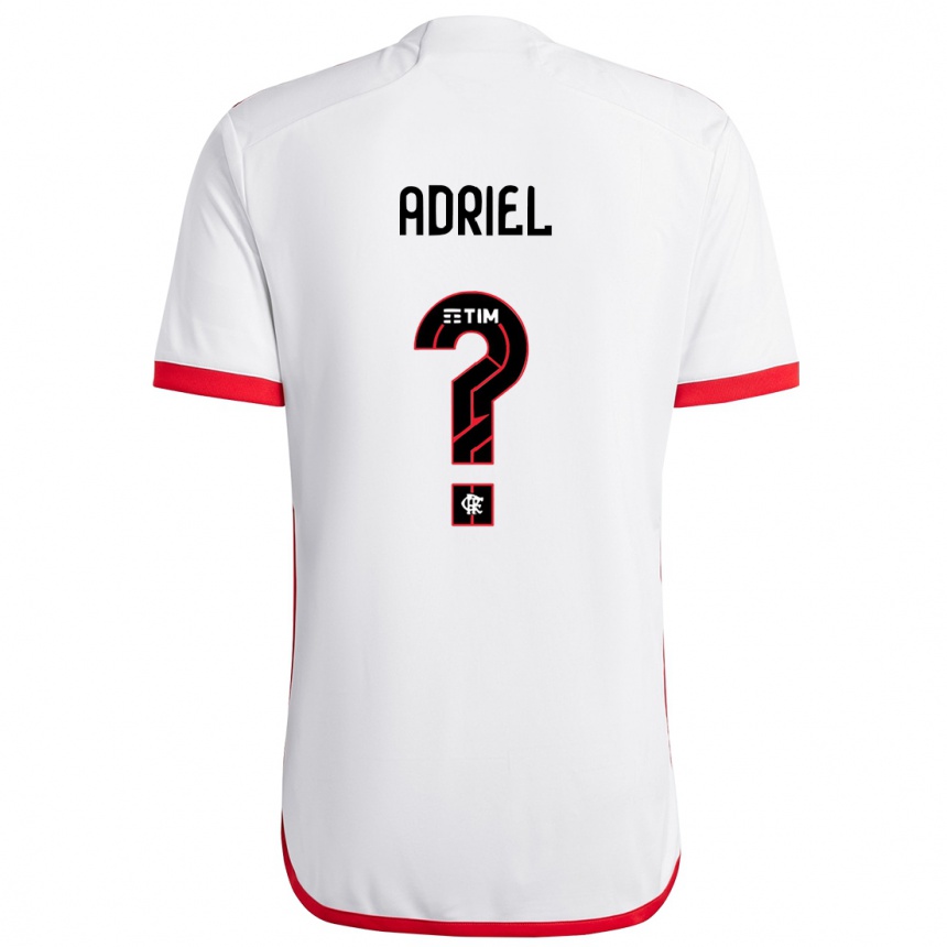 Kids Football Adriel #0 White Red Away Jersey 2024/25 T-Shirt Canada