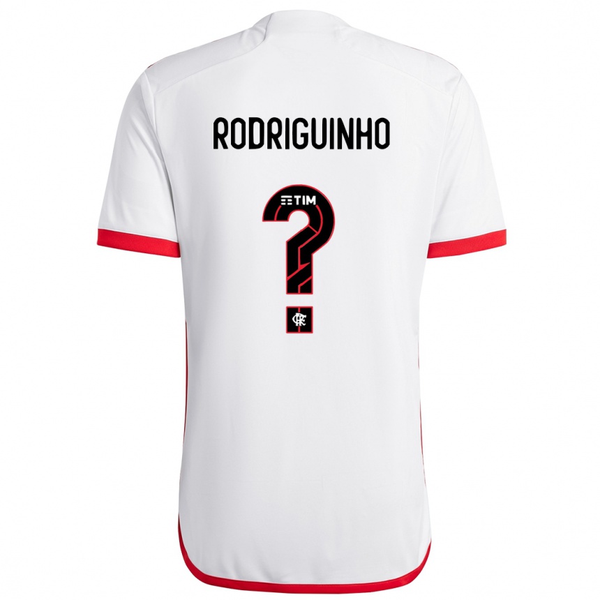 Kids Football Rodriguinho #0 White Red Away Jersey 2024/25 T-Shirt Canada