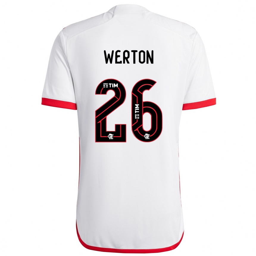 Kids Football Werton #26 White Red Away Jersey 2024/25 T-Shirt Canada