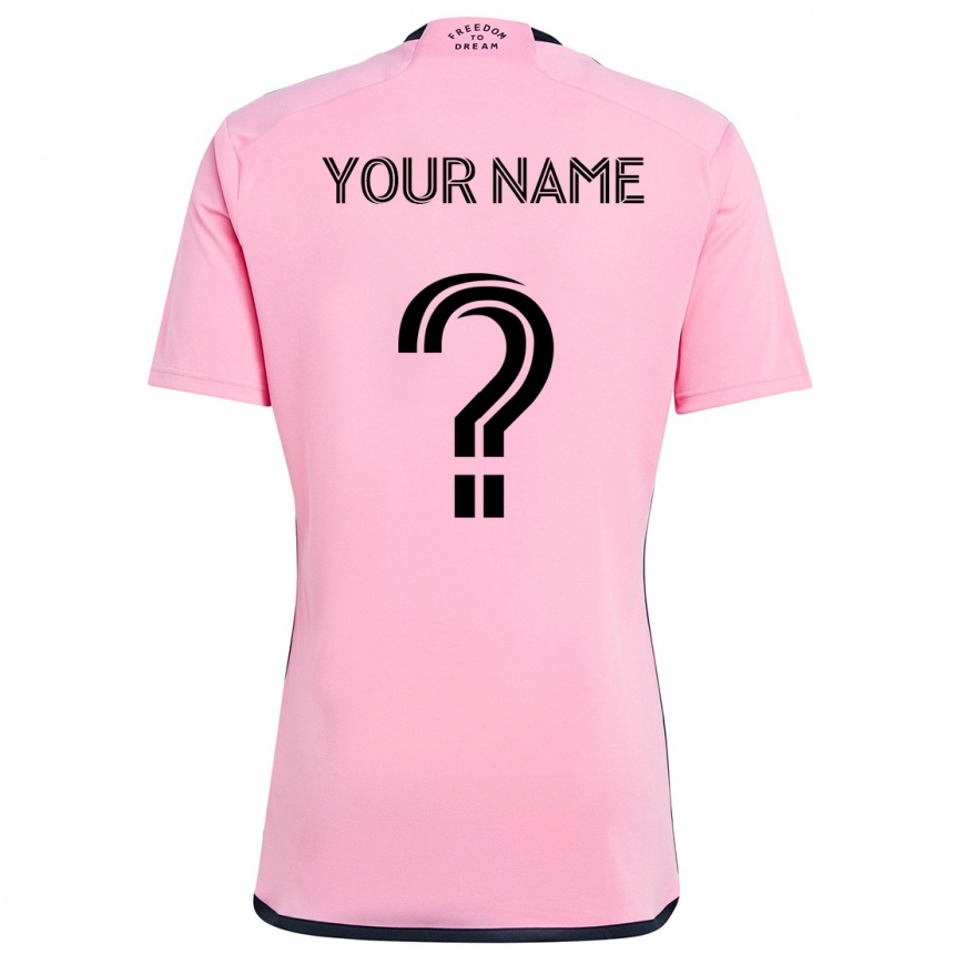 Men Football Your Name #0 Pink Home Jersey 2024/25 T-Shirt Canada