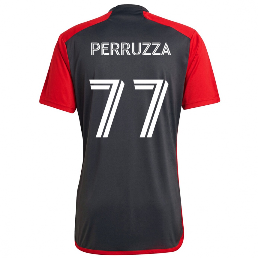 Men Football Jordan Perruzza #77 Grayn Red Home Jersey 2024/25 T-Shirt Canada