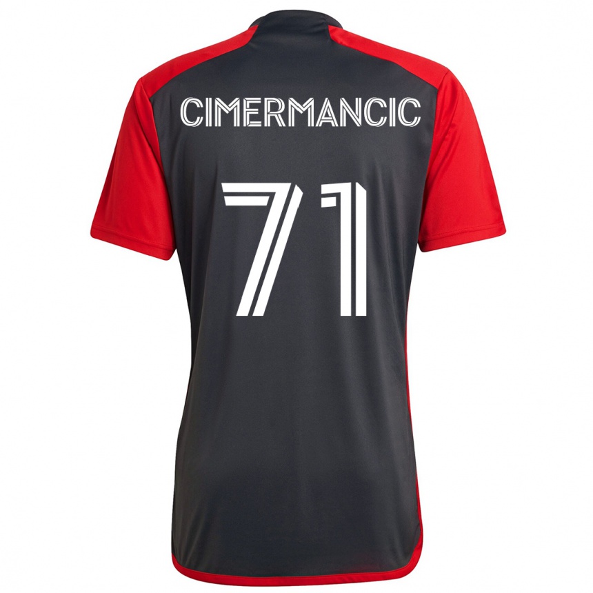 Homme Football Maillot Markus Cimermancic #71 Rouge Gris Tenues Domicile 2024/25 Canada