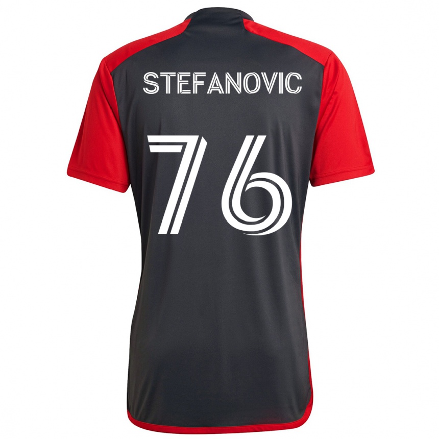 Men Football Lazar Stefanovic #76 Grayn Red Home Jersey 2024/25 T-Shirt Canada