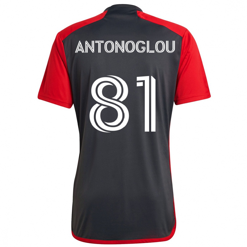 Homme Football Maillot Themi Antonoglou #81 Rouge Gris Tenues Domicile 2024/25 Canada