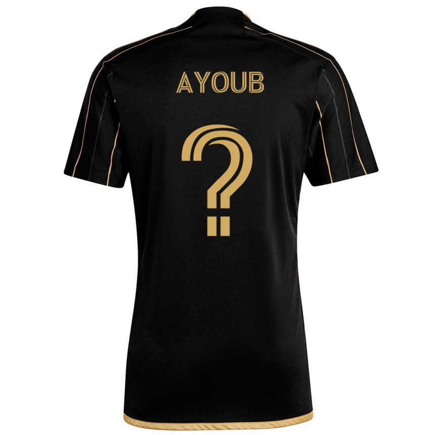 Men Football Ryan Ayoub #0 Black Gold Home Jersey 2024/25 T-Shirt Canada