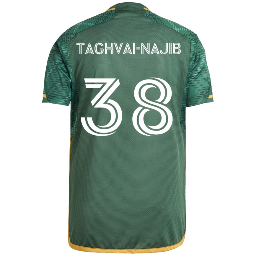 Men Football Braxton Taghvai-Najib #38 Green Orange Home Jersey 2024/25 T-Shirt Canada