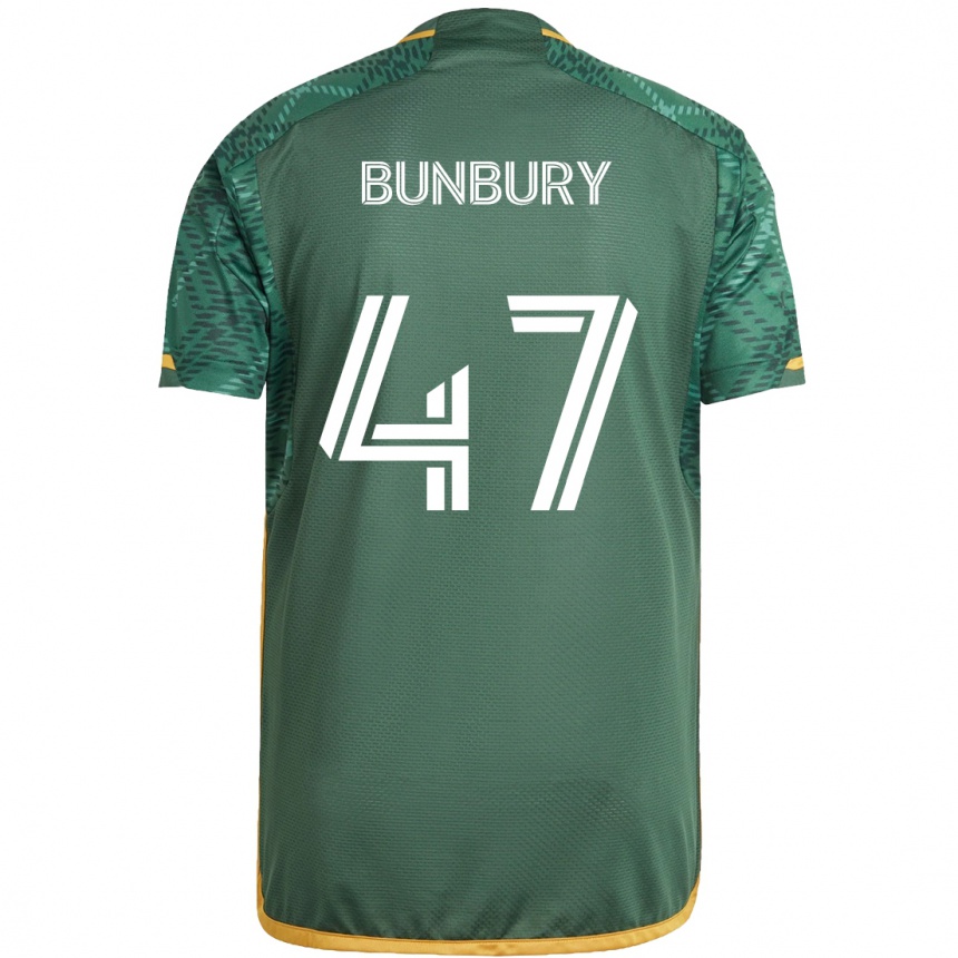 Men Football Mataeo Bunbury #47 Green Orange Home Jersey 2024/25 T-Shirt Canada