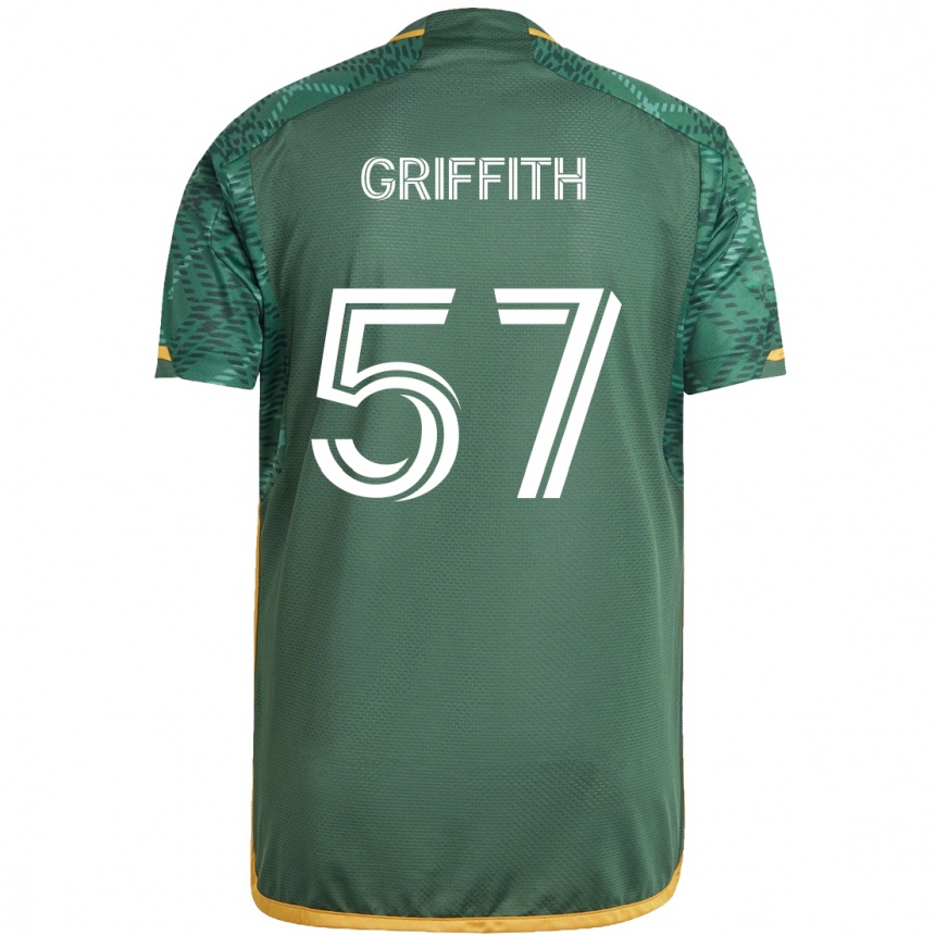 Men Football Víctor Griffith #57 Green Orange Home Jersey 2024/25 T-Shirt Canada