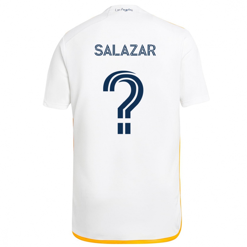 Men Football Enrique Salazar #0 White Yellow Home Jersey 2024/25 T-Shirt Canada