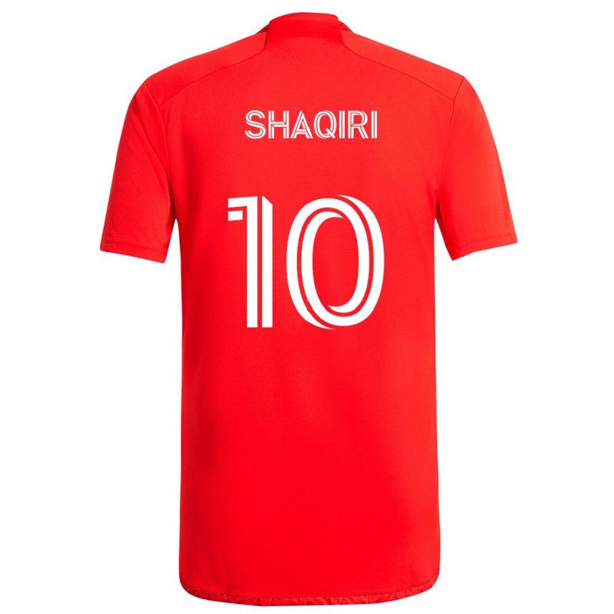 Men Football Xherdan Shaqiri #10 Red White Home Jersey 2024/25 T-Shirt Canada