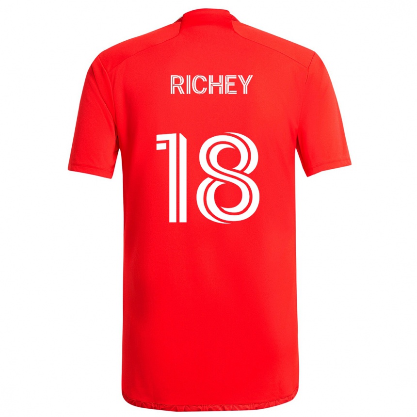 Men Football Spencer Richey #18 Red White Home Jersey 2024/25 T-Shirt Canada