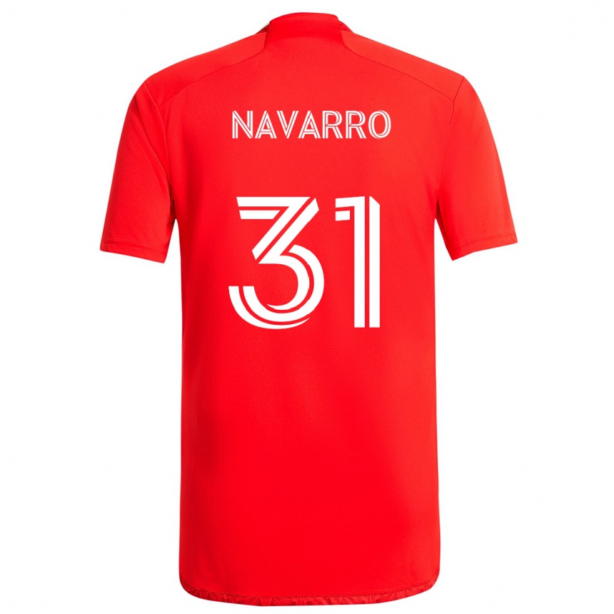 Homme Football Maillot Federico Navarro #31 Rouge Blanc Tenues Domicile 2024/25 Canada