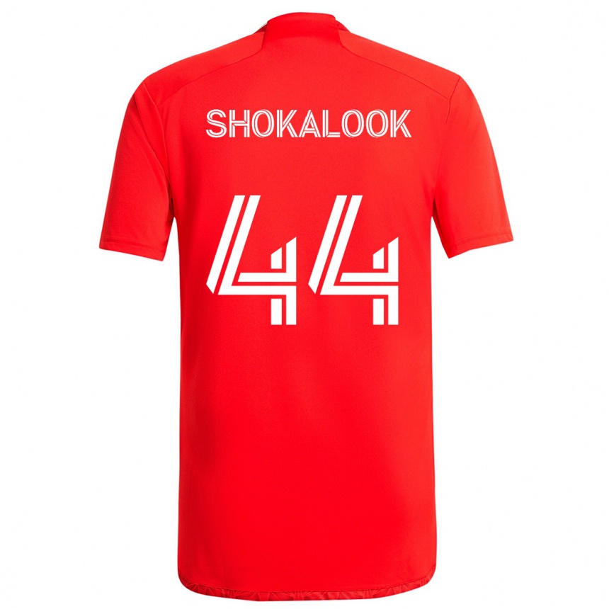 Men Football Jason Shokalook #44 Red White Home Jersey 2024/25 T-Shirt Canada