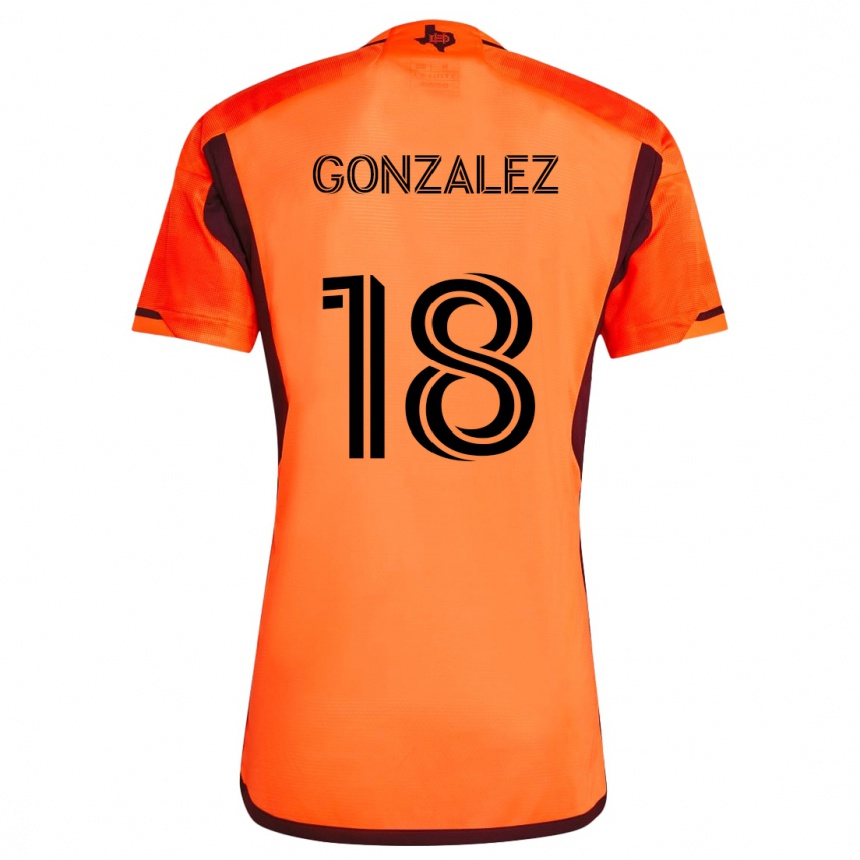 Men Football Diego Gonzalez #18 Orange Black Home Jersey 2024/25 T-Shirt Canada