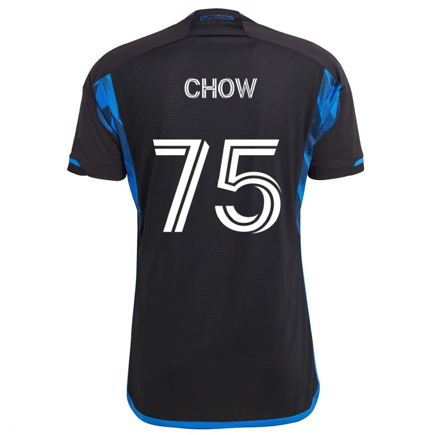 Men Football Alex Chow #75 Blue Black Home Jersey 2024/25 T-Shirt Canada