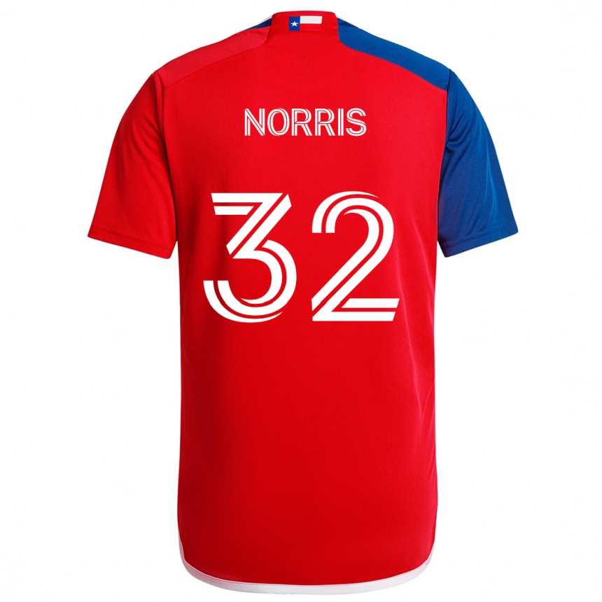 Homme Football Maillot Nolan Norris #32 Bleu Rouge Tenues Domicile 2024/25 Canada