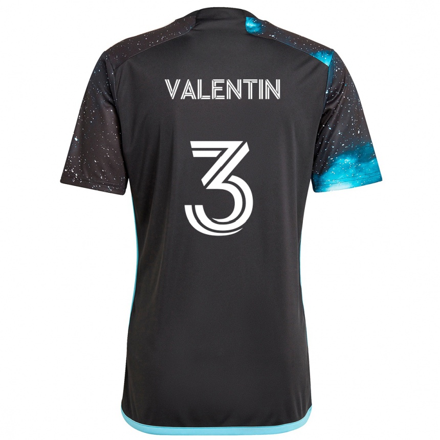 Men Football Zarek Valentin #3 Black Blue Home Jersey 2024/25 T-Shirt Canada