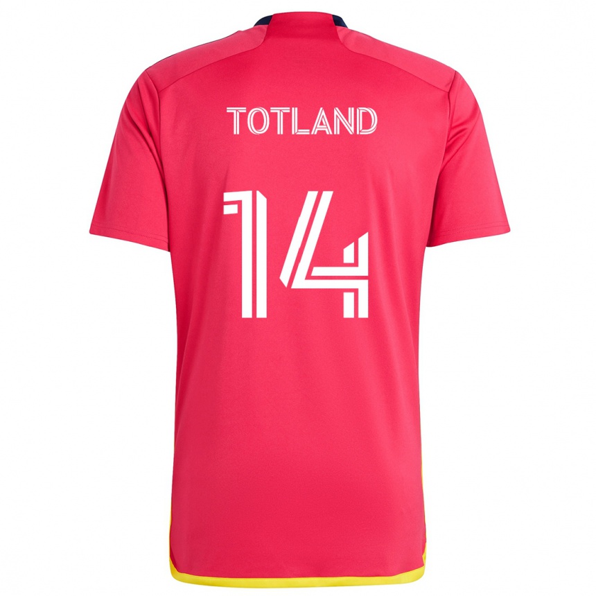 Men Football Tomas Totland #14 Red Blue Home Jersey 2024/25 T-Shirt Canada