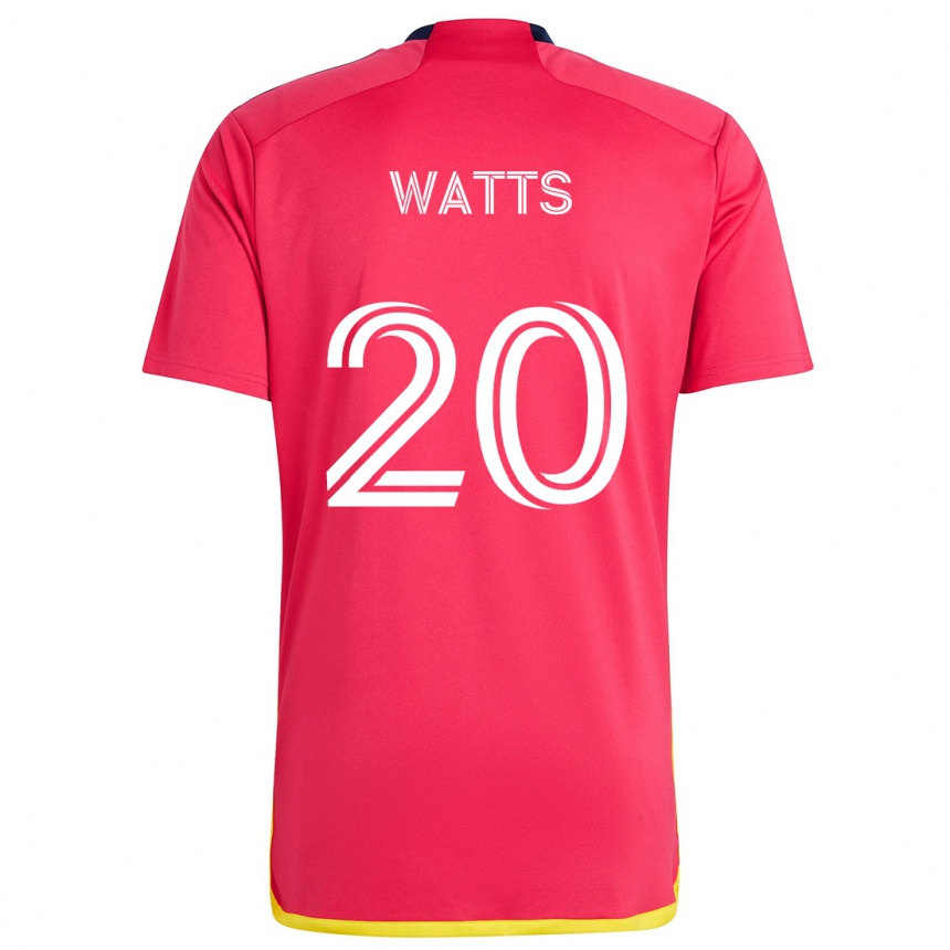 Homme Football Maillot Akil Watts #20 Rouge Bleu Tenues Domicile 2024/25 Canada