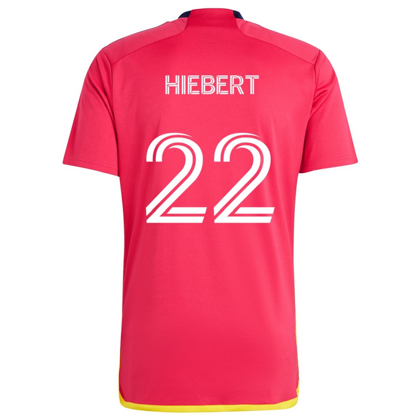 Homme Football Maillot Kyle Hiebert #22 Rouge Bleu Tenues Domicile 2024/25 Canada