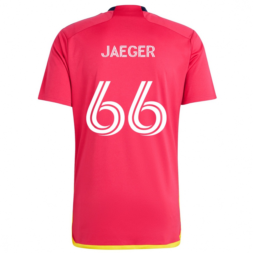 Men Football Kai Jaeger #66 Red Blue Home Jersey 2024/25 T-Shirt Canada