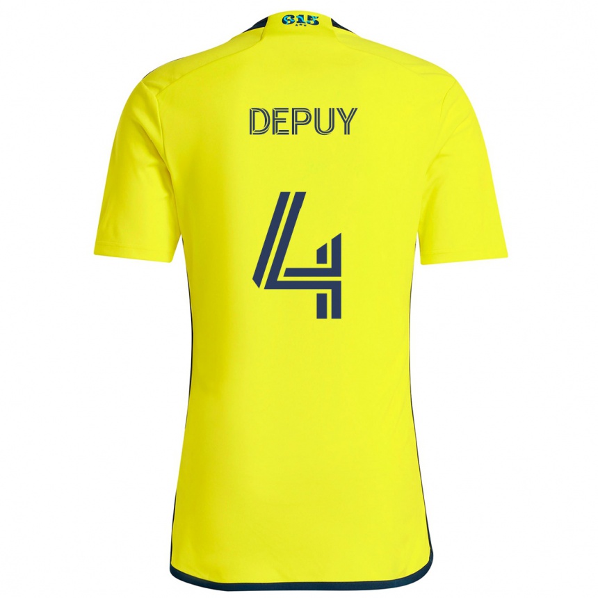 Men Football Nick Depuy #4 Yellow Blue Home Jersey 2024/25 T-Shirt Canada