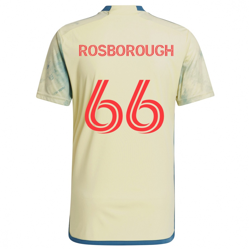 Men Football Tanner Rosborough #66 Yellow Red Blue Home Jersey 2024/25 T-Shirt Canada