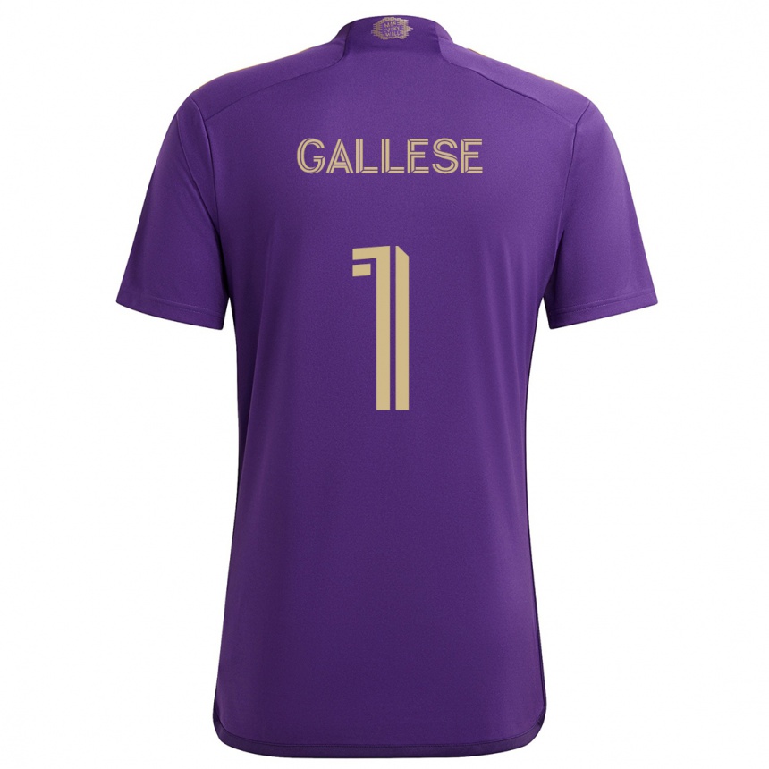 Men Football Pedro Gallese #1 Purple Yellow Home Jersey 2024/25 T-Shirt Canada