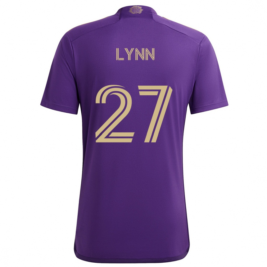 Men Football Jack Lynn #27 Purple Yellow Home Jersey 2024/25 T-Shirt Canada