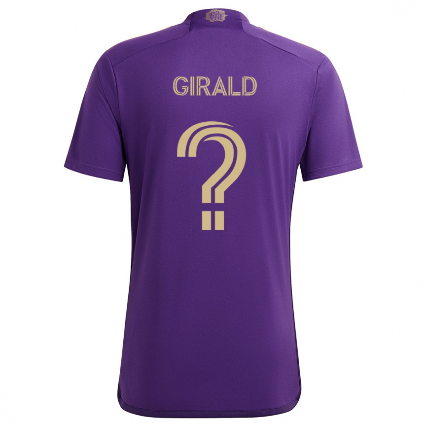 Men Football Gian Girald #0 Purple Yellow Home Jersey 2024/25 T-Shirt Canada