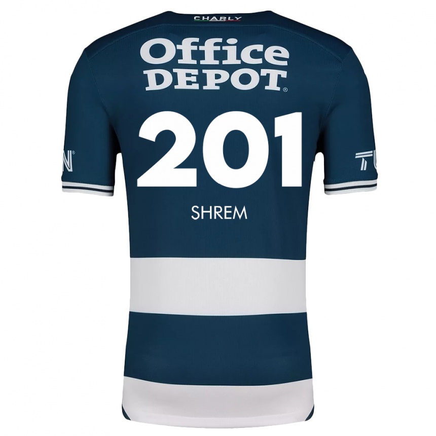 Men Football David Shrem #201 Blue White Home Jersey 2024/25 T-Shirt Canada