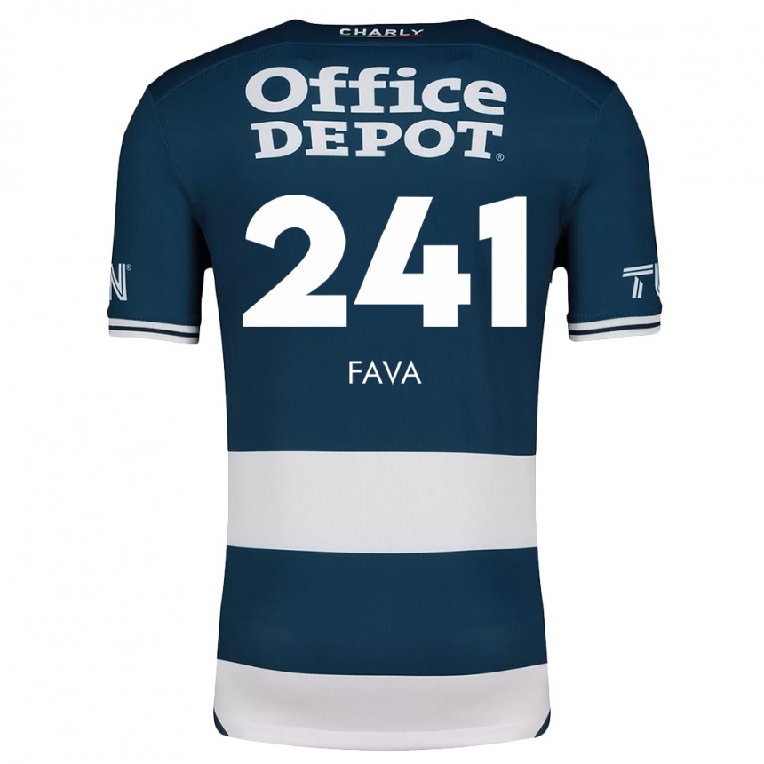 Men Football Marco Fava #241 Blue White Home Jersey 2024/25 T-Shirt Canada