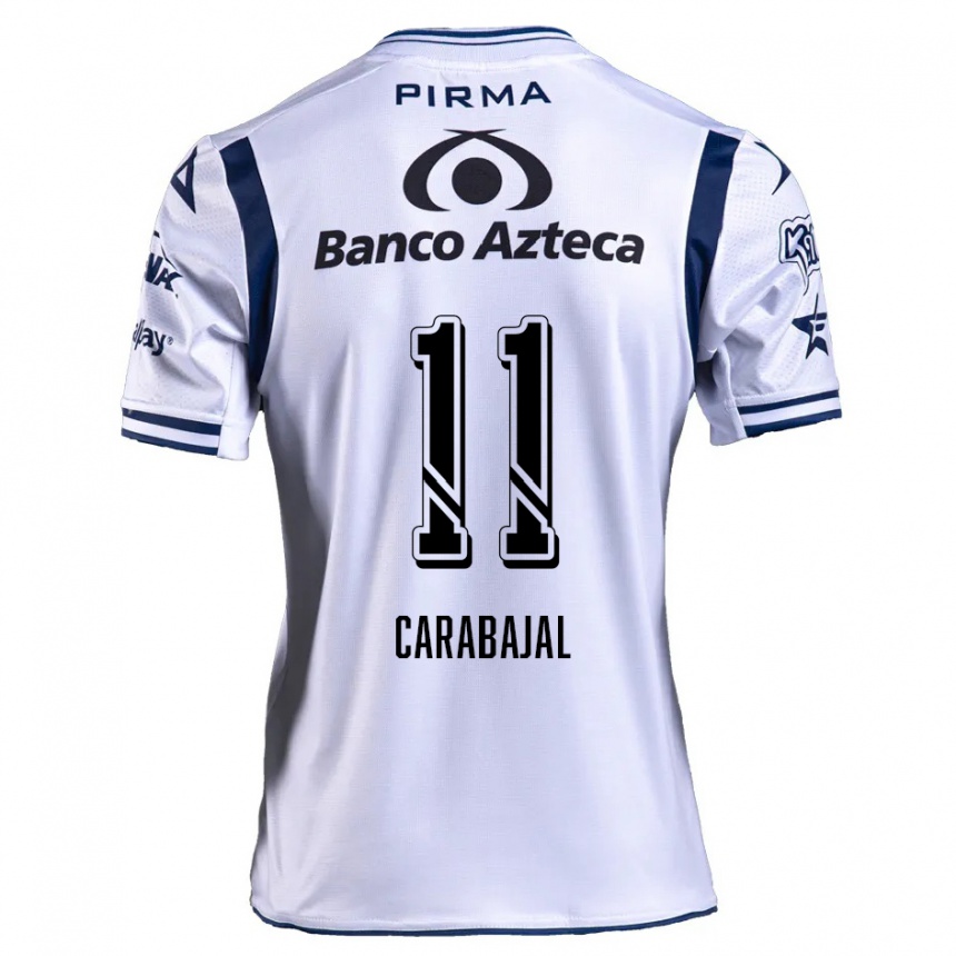 Men Football Gabriel Carabajal #11 White Navy Blue Home Jersey 2024/25 T-Shirt Canada