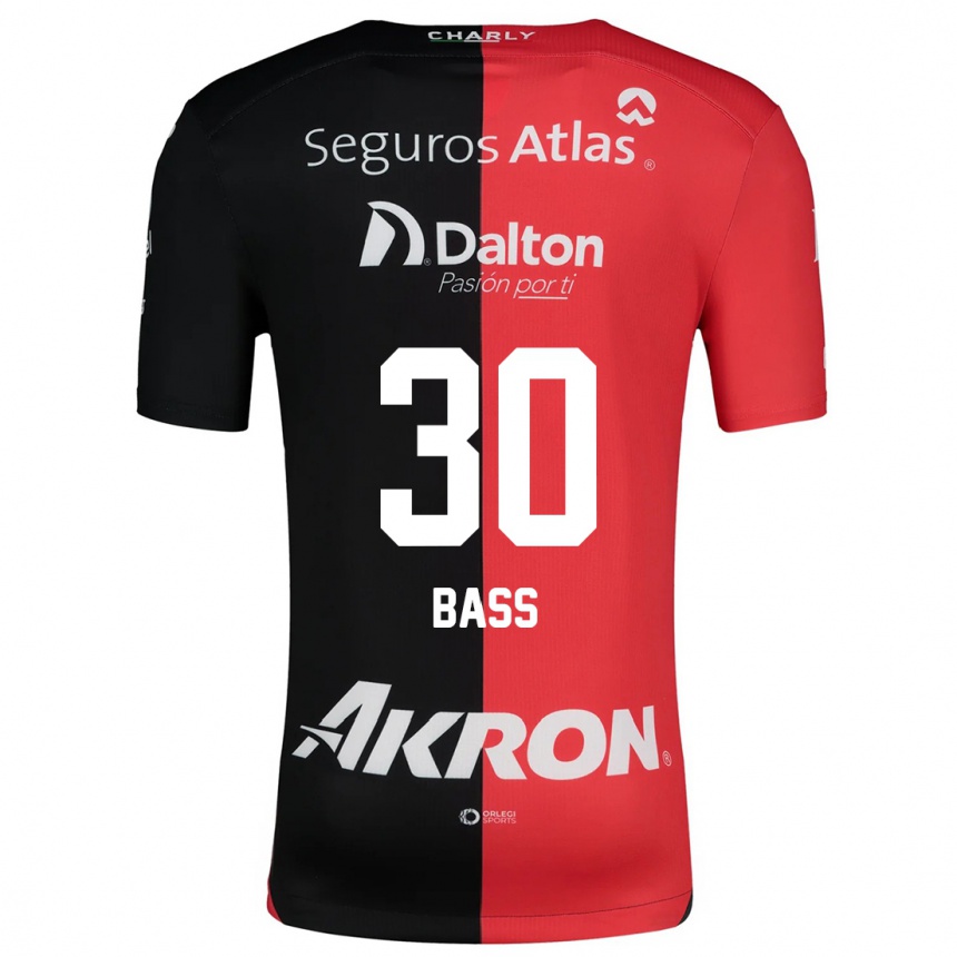 Men Football Abraham Bass #30 Red Black Home Jersey 2024/25 T-Shirt Canada