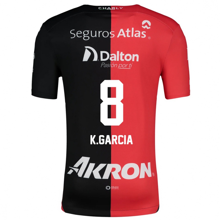 Men Football Karen García #8 Red Black Home Jersey 2024/25 T-Shirt Canada