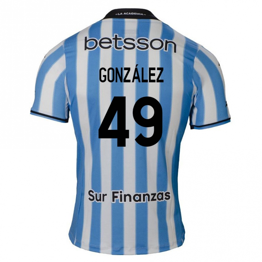 Homme Football Maillot David González #49 Bleu Blanc Noir Tenues Domicile 2024/25 Canada