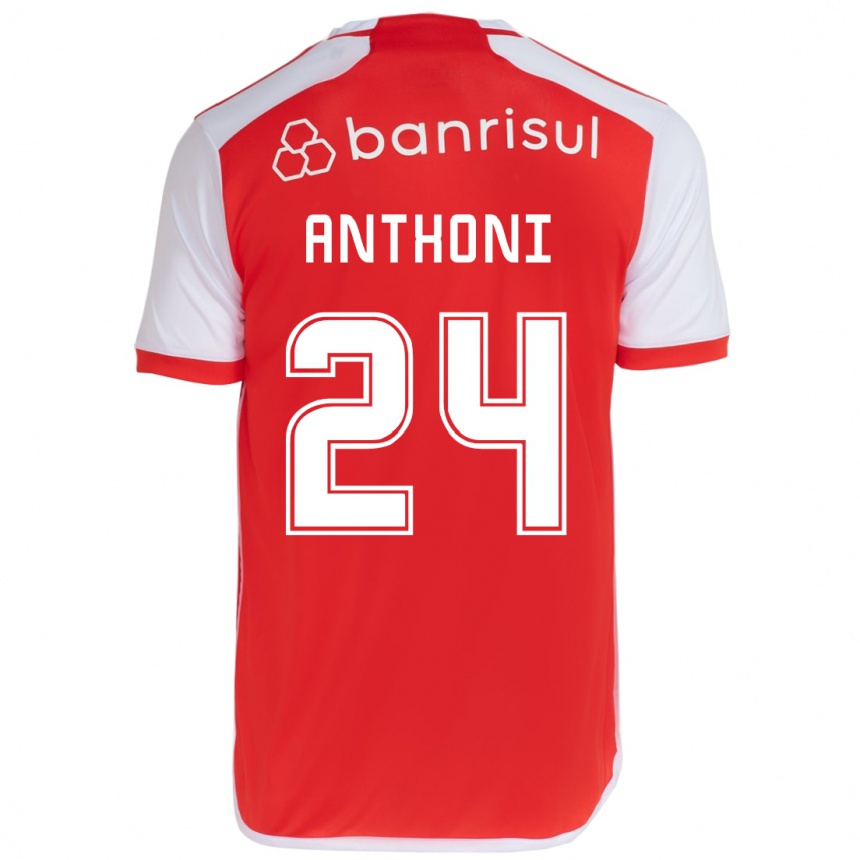 Homme Football Maillot Anthoni #24 Rouge Blanc Tenues Domicile 2024/25 Canada