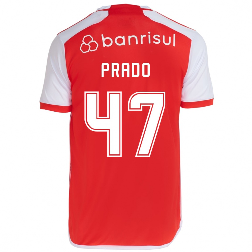 Homme Football Maillot Gustavo Prado #47 Rouge Blanc Tenues Domicile 2024/25 Canada