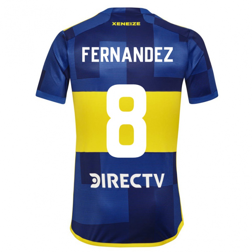 Men Football Guillermo Fernandez #8 Blue Yellow Home Jersey 2024/25 T-Shirt Canada