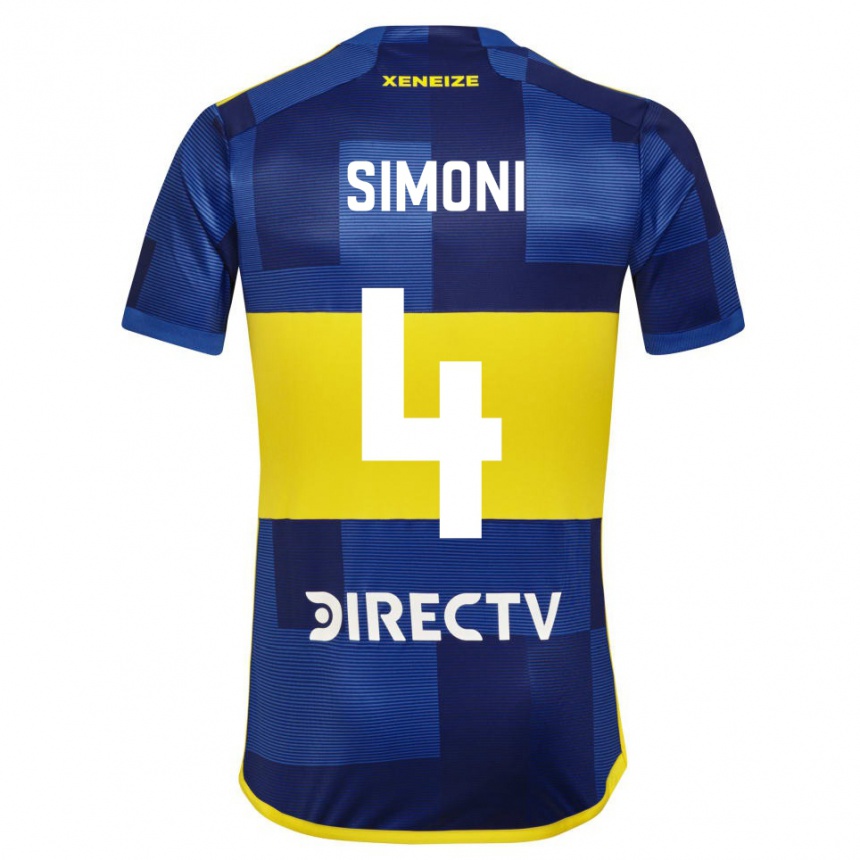 Men Football Tiago Simoni #4 Blue Yellow Home Jersey 2024/25 T-Shirt Canada