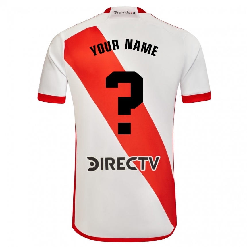 Men Football Your Name #0 White Red Home Jersey 2024/25 T-Shirt Canada